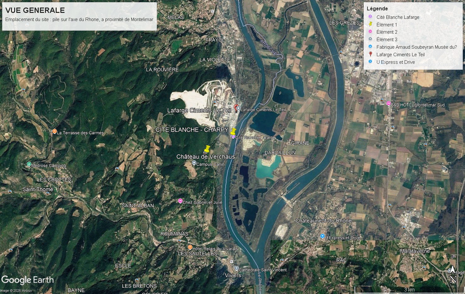 Vue générale du Rhône et du site